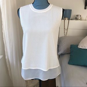 Vince NWT white silk lined sleeveless xs top